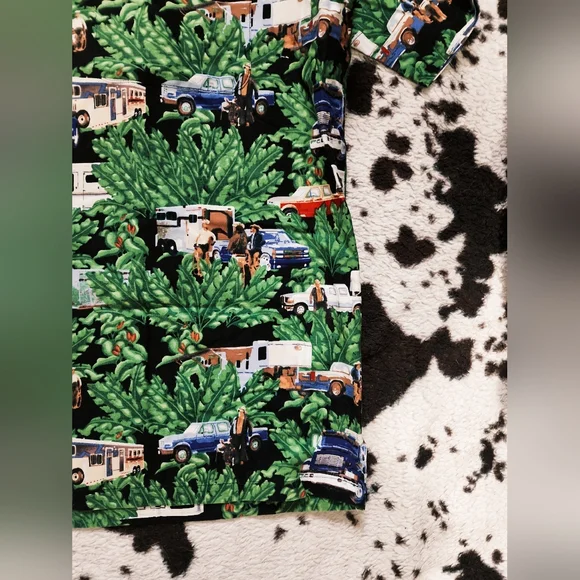 "ROPER" MEN'S 80'S/90'S ALL OVER COWBOY PRINT MOTIF SHORT SLEEVE - GREEN MULTI - Picture 2 of 4